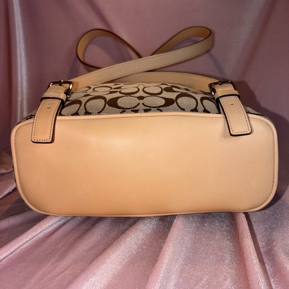 Authentic Vintage Coach Classic Signature Monogram Buckle Backpack – Khaki/Tan - Picture 5 of 8